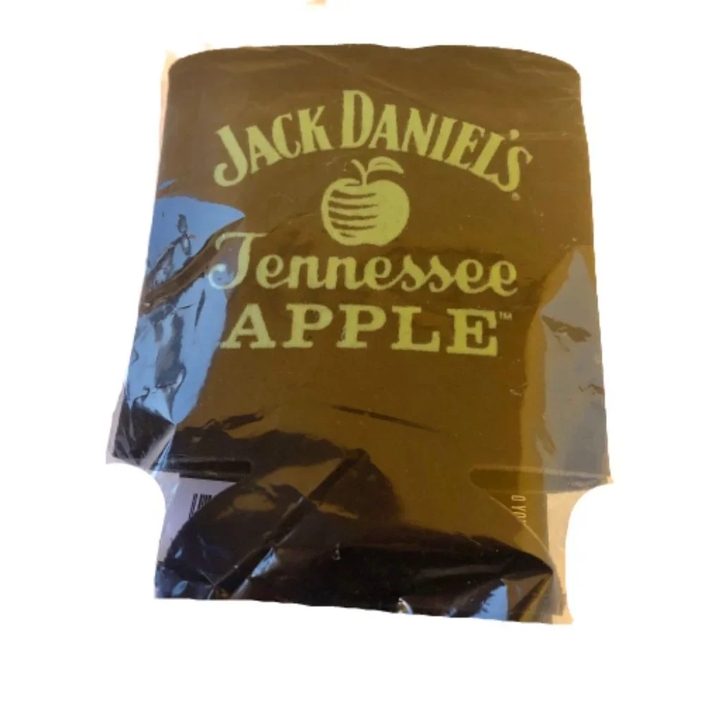 Jack Daniels Whiskey Can Bottle Coozie Drink Holder Cooler Tennessee Apple NEW